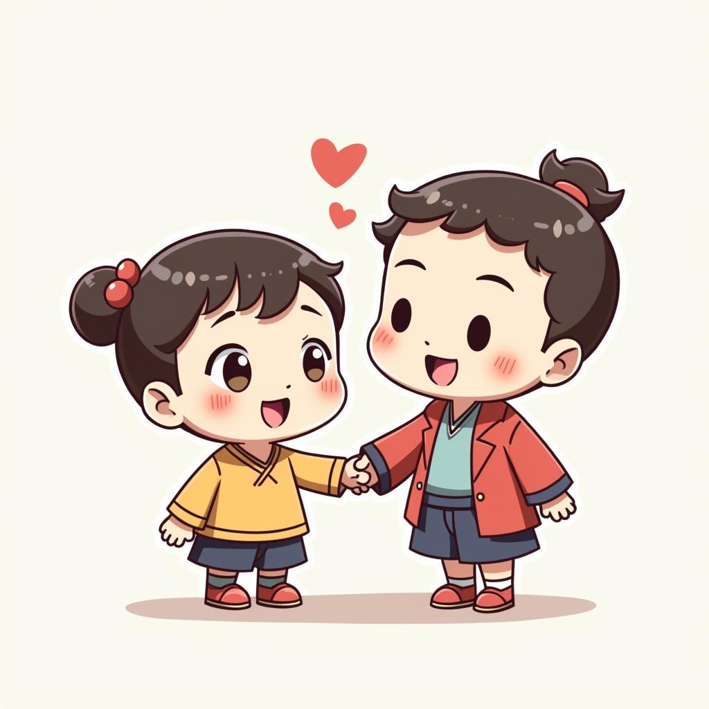 Anh Thần Tài Ong Địa duoc ve theo phong cach hoat hinh de thuong, phu hop lam hinh nen